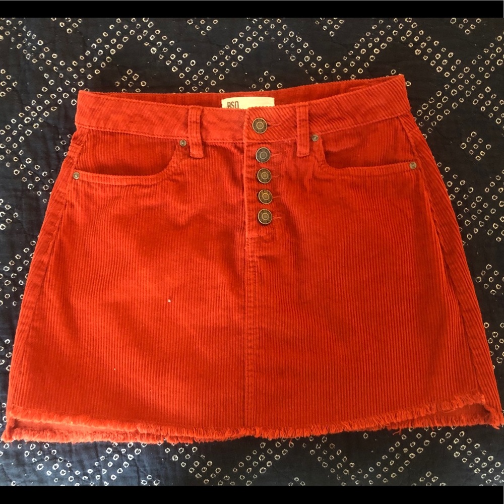 Red Corduroy Skirt